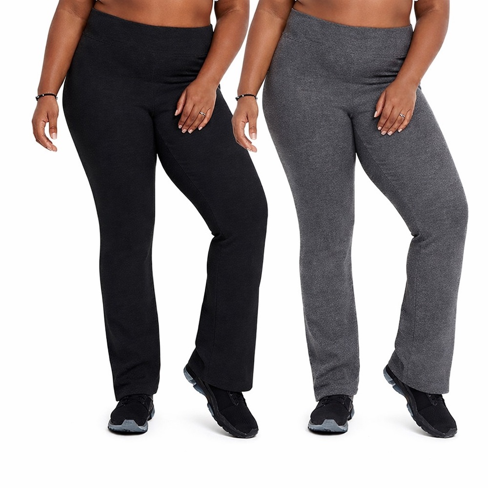 2 pair bundle set! All in Motion Women's Black Boot Cut  leggings yoga xxl 2x